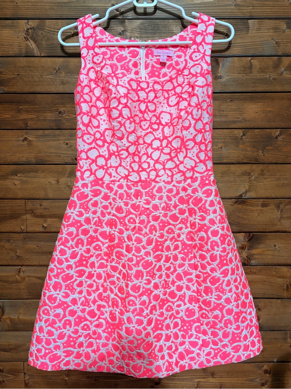 Pulitzer Joslin Fit & Flare Dress in Fiesta Pink Jacquard Floral